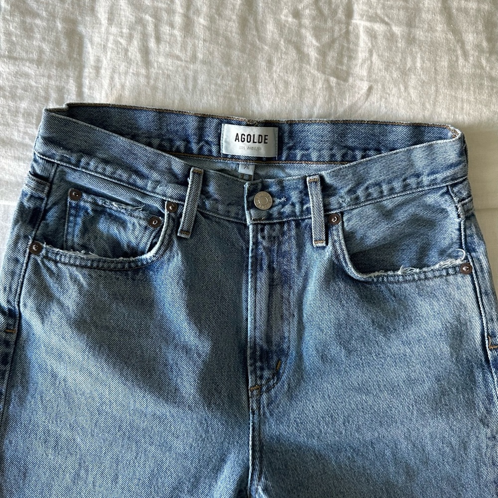 AGOLDE Light Wash High Rise Denim Jeans